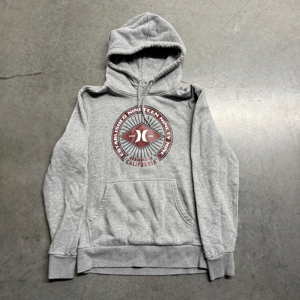 Hurley Mens Gray Established 1999 Graphic Pullover Hoodie Size Small